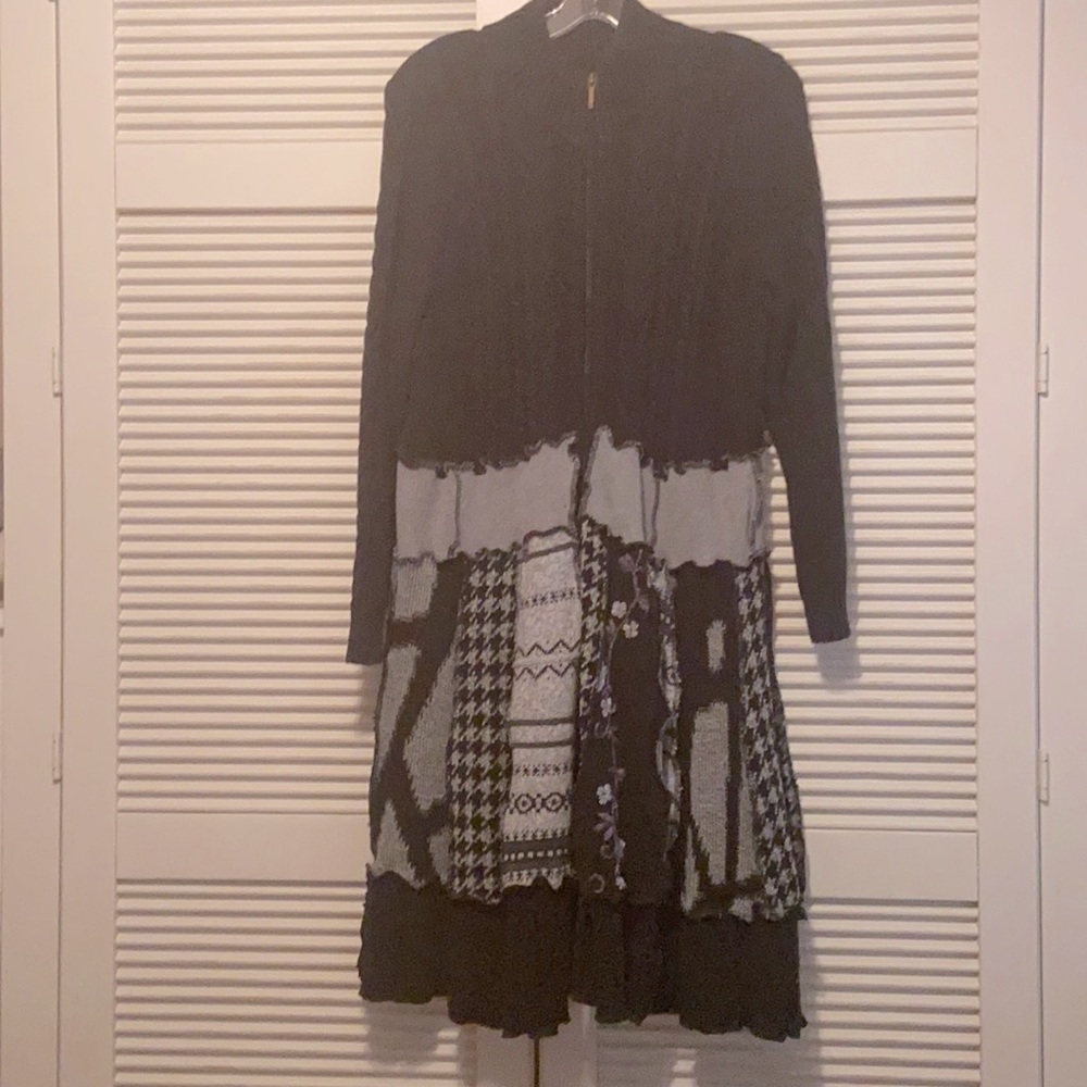 Mock Neck Zip Up Long Sweater/Duster Cardigan
